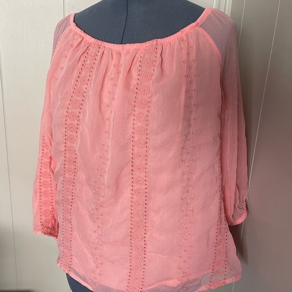 Plus Size Peach Blouse - Picture 1 of 4